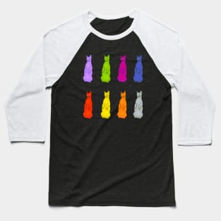 Colorful Cats Standing Up Baseball T-Shirt